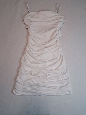 Eclipse Ivory Ruched Strapless Mini Dress
